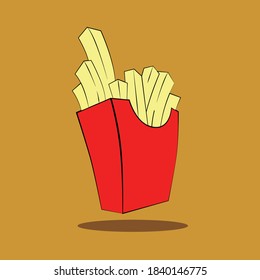 patatas fritas en envases rojos
