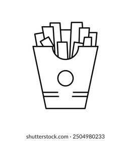 French fries outline icon, Fast food minimal icon, Vector illustration