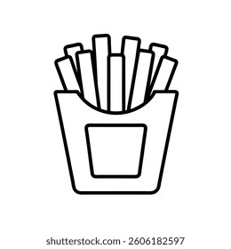french fries outline icon. Icon fast food for street cafe and cinema menu. vector illustration