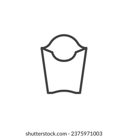 French fries pack line icon. linear style sign for mobile concept and web design. Empty french fries box outline vector icon. Symbol, logo illustration. Vector graphics