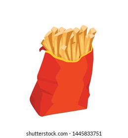 french fries in a package vector illustration