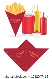 French Fries Packaging Box Die-cut Cone Shape