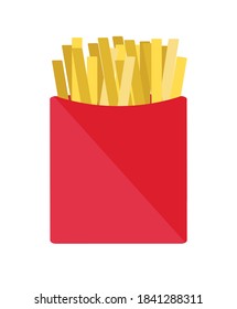 french fries packaging in flat style