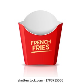 French fries Packaging red box template design. isolated on white background Eps 10 vector illustration