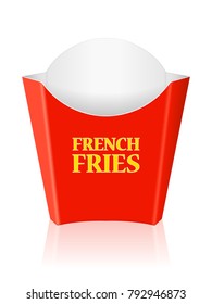 French fries paper box on a white background.