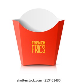 French Fries Paper Box. Vector.