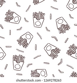 french fries pattern vector, doodle vector
