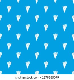 French fries pattern vector seamless blue repeat for any use