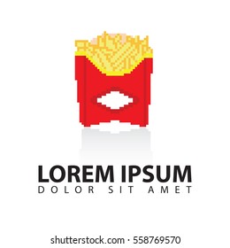French fries pixel icon