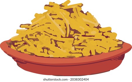 French fries plate illustration vector