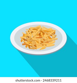 French Fries Plate Isolated Flat Vector Design