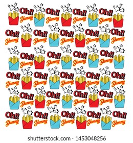 French fries pop art vector image