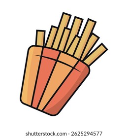 Patatas fritas al estilo pop. Ilustración vectorial