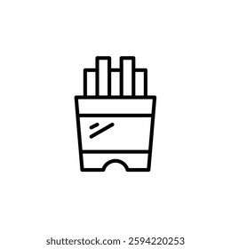 French fries portion. Fast food, unhealthy eating habits. Ready takeaway delivery. Pixel perfect, editable stroke vector icon