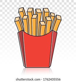 french fries / potato chips flat colour icon for apps and websites