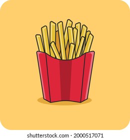 French fries potato fast food, vector design and isolated background.