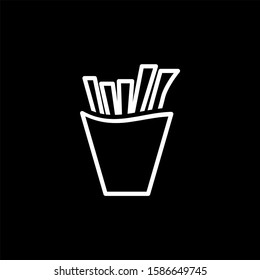 French Fries Potato Minimalist and Modern Outline Hand drawn Style Icon