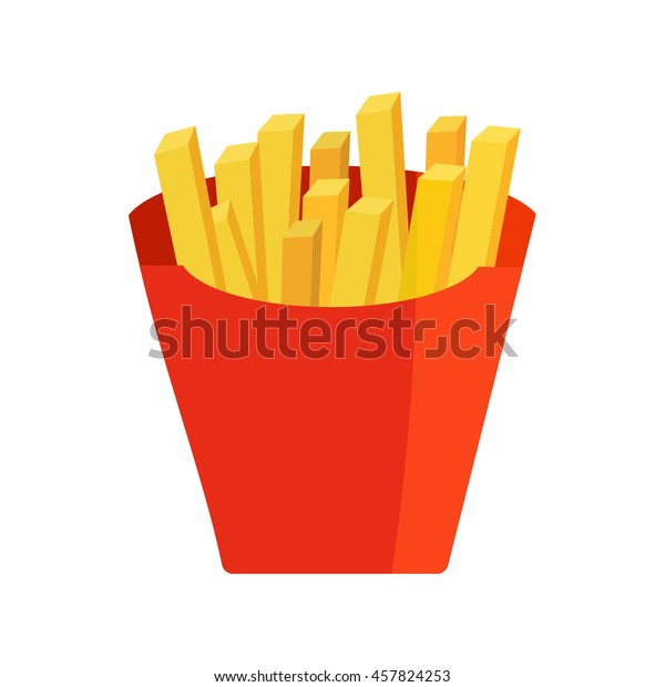 French Fries Potato Red Bucket Vector Stock Vector (Royalty Free) 457824253