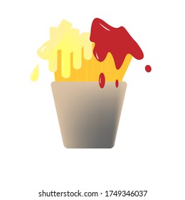 french fries potato red vector  illustration