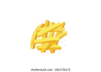 French Fries potato vector illustration isolated on white background