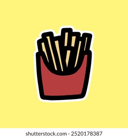 Batatas Fritas Ilustração Vetorial