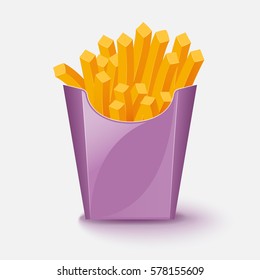 French fries potato. Vector illustration.