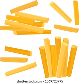 French fries potatoes on a white background. Vector illustration.