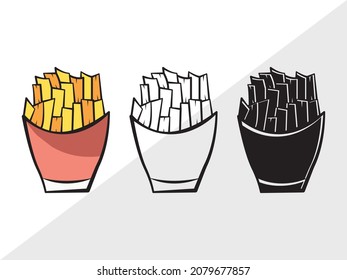French Fries Printable Vector Illustration
