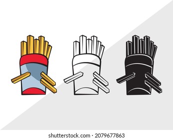 French Fries Printable Vector Illustration