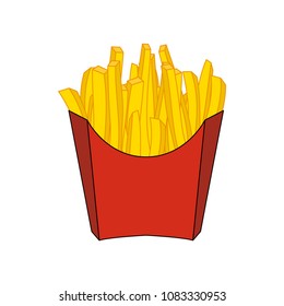 Empty Packaging Box French Fries Fast Stock Vector (Royalty Free ...
