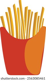 French Fries in Red Carton vector