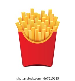 French Fries Red Package Isolated On Stock Vector (Royalty Free ...