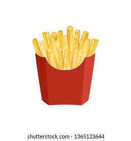 French Fries Potato Fast Food Red Stock Vector (Royalty Free ...