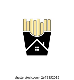 französisch fritten restaurant elegante vektor logo