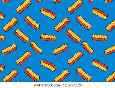 French Fries retro pattern