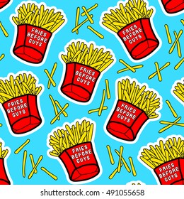 French fries seamless pattern.