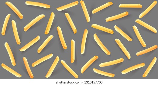 French fries seamless pattern background. Vector illustration.