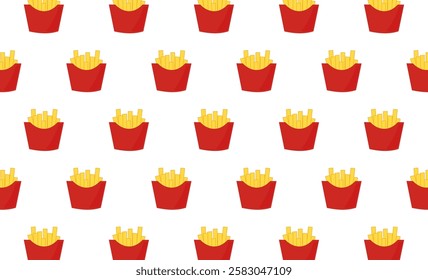 French Fries seamless pattern. seamless pattern French fries background. pattern french fries. Perfect for design menu cafe, bistro, restaurant, label and packaging