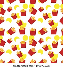  french fries seamless pattern flat icon illustration vector graphic