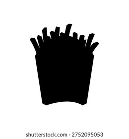 French fries silhouette vector flat illustration design.