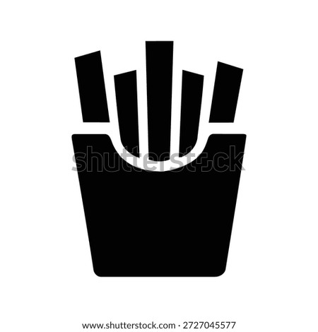 French fries silhouette vector icon.