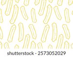 French fries simple minimalist and cute seamless pattern. Pommes frites doodle pattern. For packaging and banner design. Fry potato. Fast food design
