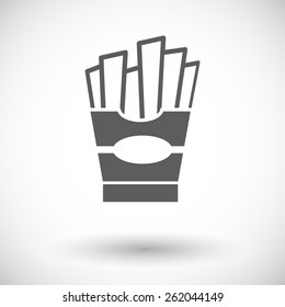 French fries. Single flat icon on white background. Vector illustration.
