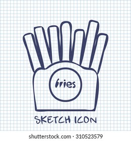 french fries sketch icon. Food symbol 