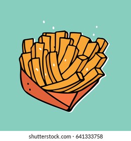 French fries sketchy design Vector illustration
