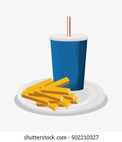 French fries and soda design