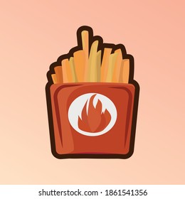 French fries sticker logo vector fast food