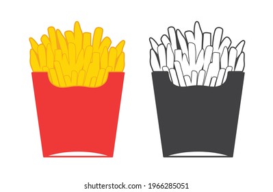 French Fries Symbol, French fries icon, Fries Split Logo, Fast Food, Clipart, French fry box
