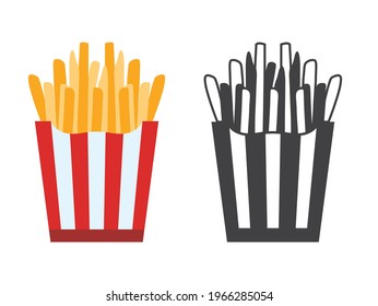 French Fries Symbol, French fries icon, Fries Split Logo, Fast Food, Clipart, French fry box