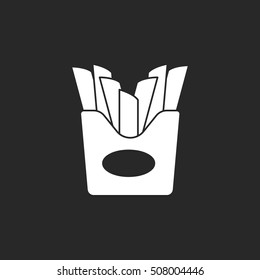 French fries symbol sign silhouette icon on background
